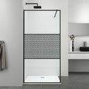 Inloopdouche douchewand mat zwart + decor Sanotechnik Donau