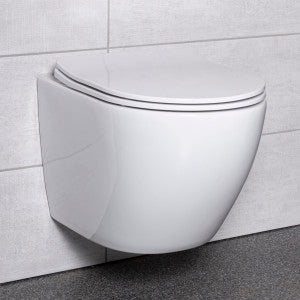 Kerra Delos Verkort Wandtoilet Randloos Met Anti-Kalk Coating (Inclusief Zitting)