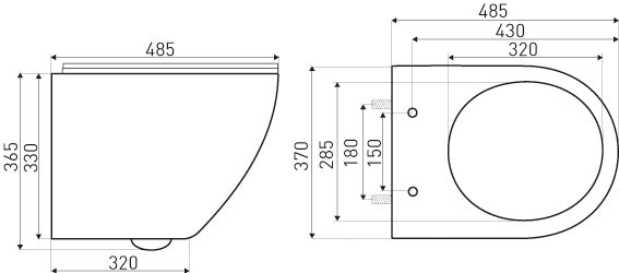 Kerra Delos Verkort Wandtoilet Randloos Met Anti-Kalk Coating (Inclusief Zitting)