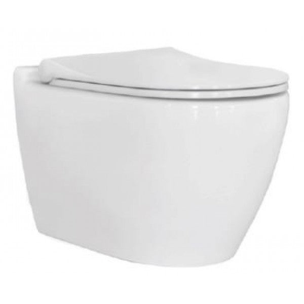 Rimfree toiletpot Sanotechnik Uno zonder spoelrand 53x40x35 incl. slim wc zitting