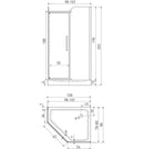 Kerra Glasgow douchecabine vijfhoek 100x80x190 helder glas