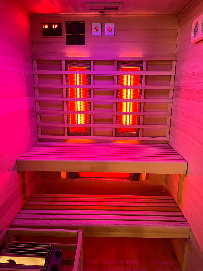 2 persoons twincombi infrarood en finse sauna 130x120x200