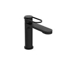 Wastafelkraan mat zwart met open hendel rond Castellon Limits