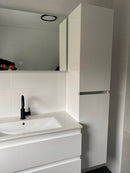 Hoge kolomkast 160x35x35 Hoogglans Wit Luzi trendline