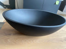 Arcqua Prince ovale waskom 49x34cm mat zwart cast marble