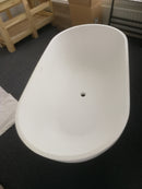 Vrijstaand ligbad 175x85 Cusco Cast Marble mat wit