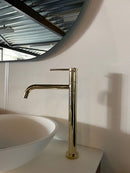 Hoge wastafelkraan goud Rea Lugano Slim Line