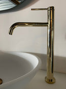 Hoge wastafelkraan goud Rea Lugano Slim Line