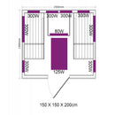 Sauna Oslo 150x150x200cm 2625 Watt 2 persoons infrarood