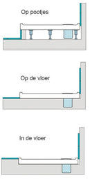 Douchebak 90x90 vierkant mineraalmarmer Aqualine Tecmi