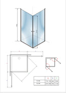 Douchecabine twee swingdeuren Elegance helder glas 6mm