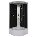 Gesloten douchecabine 90x90x210 kwartrond PC50 met zitje en douchebad