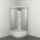 Gesloten douchecabine 90x90x215 kwartrond PR55 met zitje