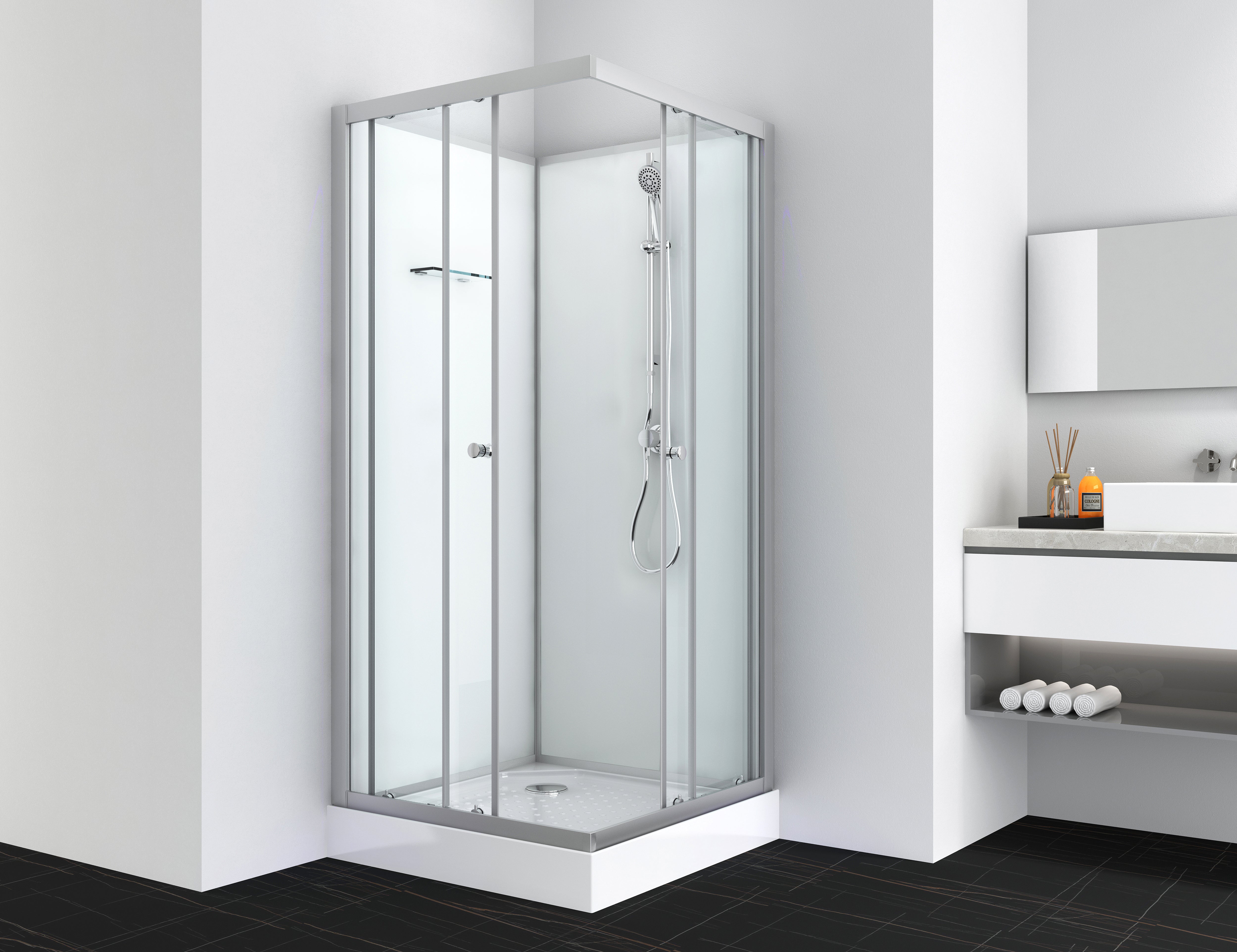 Complete douchecabine 90x90x203 kitvrij Sanotechnik Forte