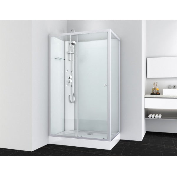 Complete douchecabine 120x80 chroom profiel kitvrij Viva