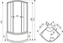 Complete douchecabine 90x90 met hoge douchebak Kerra Paulina