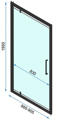 Douchecabine mat zwart met draaideur Rapid Swing
