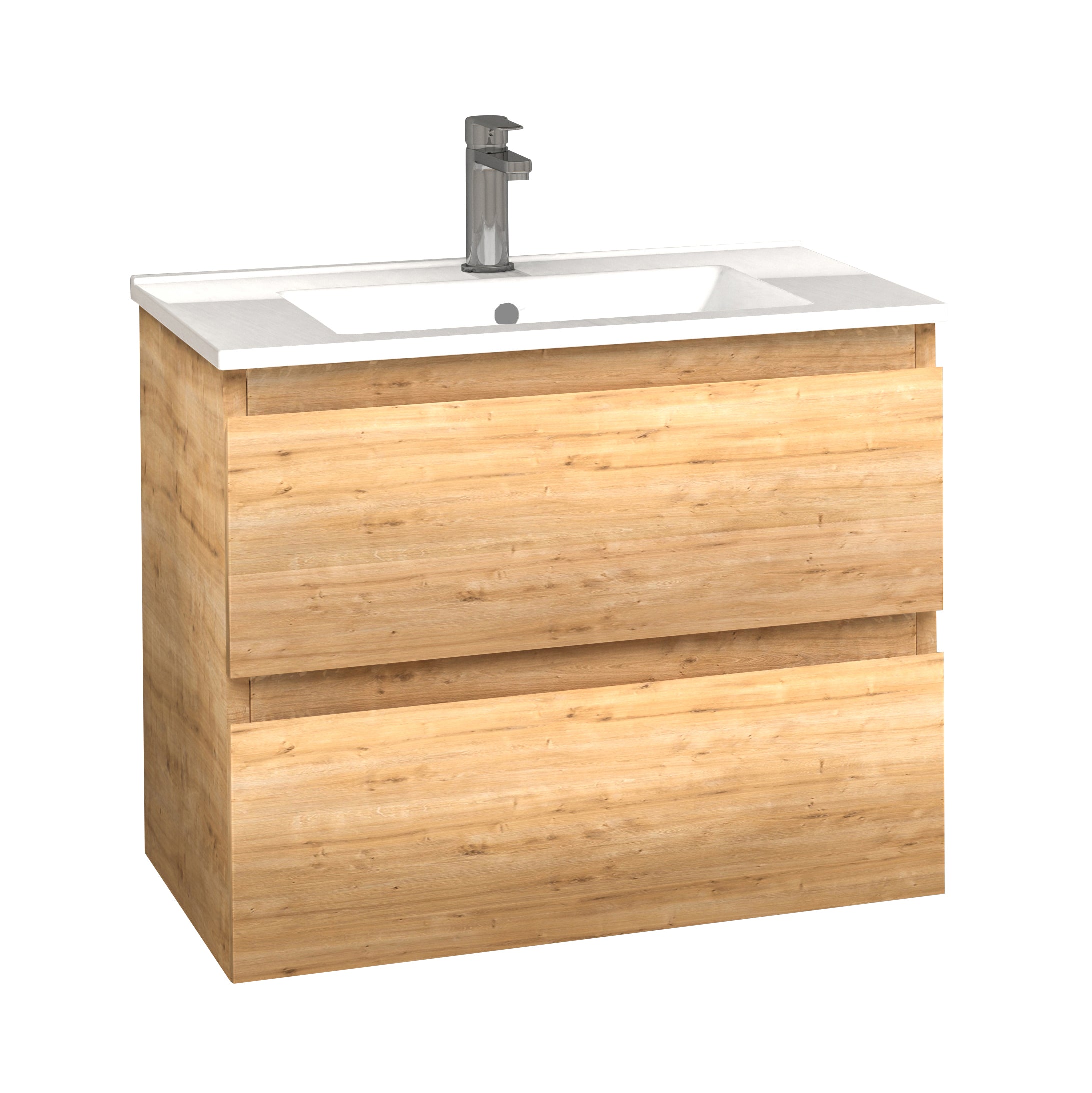 Badmeubel Onderkast Sally 60 x 45 greeploos 2 laden softclose
