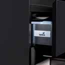 Onderkast met wastafel 80x45 greeploos 2 laden softclose mat zwart