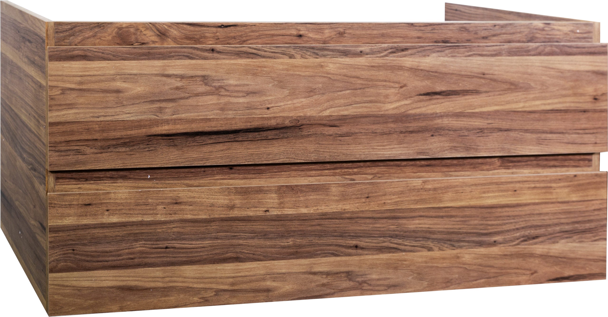 Badkamermeubelset Wastafelkast Sally 120 x 45 greeploos 2 laden softclose Garda Hout incl. wastafel