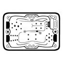 Whirlpool buitenbad 205x130x70cm Sanotechnik Modena wit grijs 3-persoons