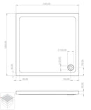 Douchebak vierkant 100x100x15cm Aloni acryl