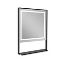 Badkamer LED spiegel 60x80 SOHO black mat zwart met planchet
