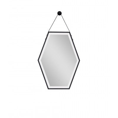 Spiegel 60x80cm mat zwart Soho Black met indirecte LED verlichting