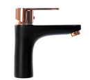 Lage wastafelkraan mat zwart / rose goud Rea Mild