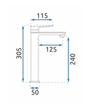 Hoge wastafelkraan mat zwart Rea Viral