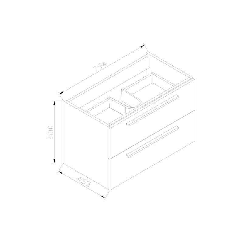 Badmeubel 100x46 Kentucky Oak Luzi DL100