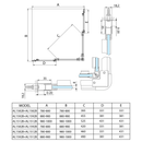 Douchecabine 90x90 zwart profiel met hoek instap en anti-kalk coating Altis Line