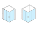 Douchecabine 90x90 zwart profiel met hoek instap en anti-kalk coating Altis Line