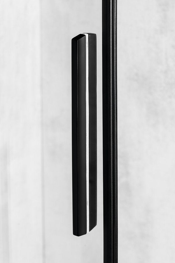 Douchecabine 90x90 zwart profiel met hoek instap en anti-kalk coating Altis Line