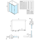 Douchecabine 110x80 Altis Line mat zwart profiel 8mm antikalk veiligheidsglas