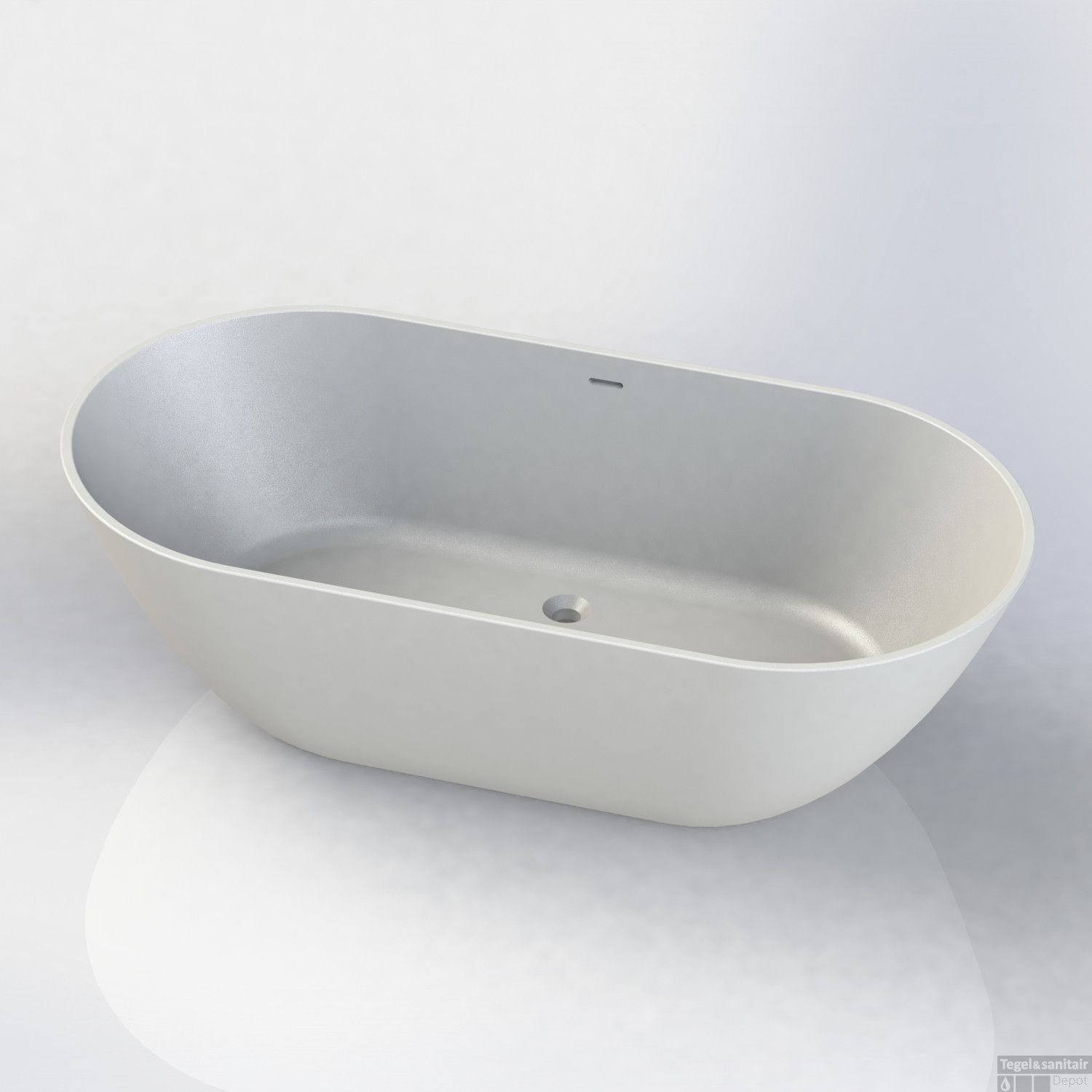 Vrijstaand ligbad 175x85 Cusco Cast Marble mat wit