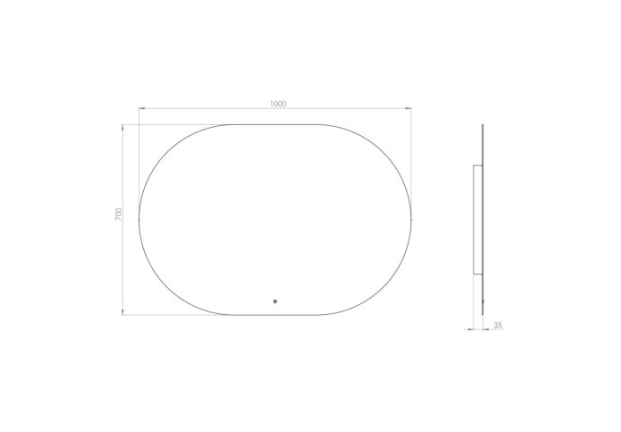 Badkamer LED spiegel Ovaal 100x70cm horizontaal Touch schakelaar 4200K