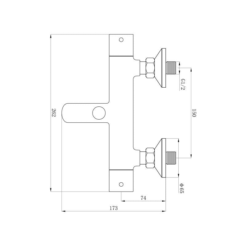 Luzi Thermostatische badmengkraan Rond chroom