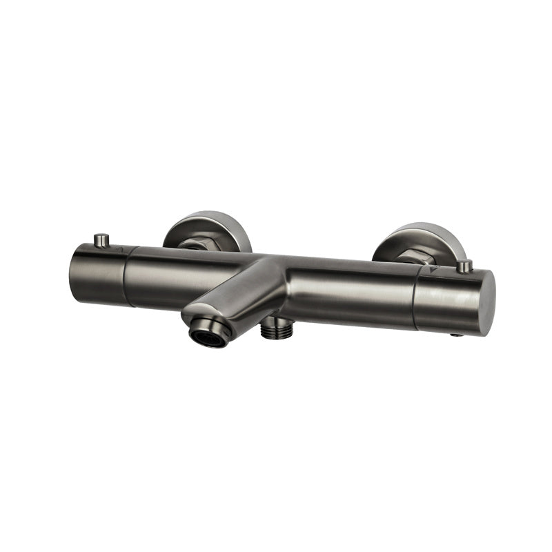 Luzi Thermostatische badkraan Rond Gun Metal