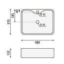 Sapho Balena keramiek opbouw waskom 37×48 cm mat zwart met kraangat