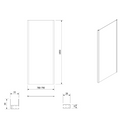 zijwand 80x195cm matglas tbv Amadeo schuifdeur