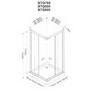 ALAIN Vierkante Douchecabine mat glas BRICK wit profiel