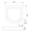 Douchebak kwartrond acryl Aqualine Round