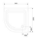 Douchebak kwartrond acryl Aqualine Round