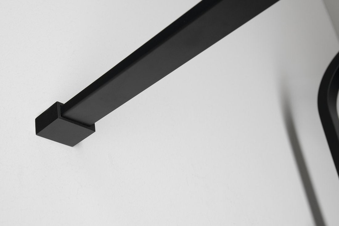 Inloopdouche douchewand 100x200 Cure Mat Zwart zwart met anti-kalk coating
