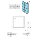 Zijwand voor inloopdouche Cure Black 35x200cm mat zwart