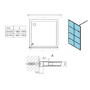 Inloopdouche douchewand 120x200 Cure Black mat zwart met anti-kalk coating