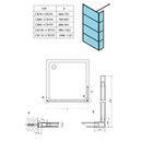 Zijwand voor inloopdouche Cure Black 35x200cm mat zwart