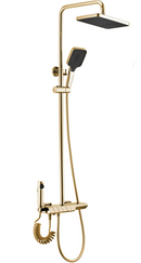 Opbouw doucheset goud / mat zwart met planchet Rea Rob