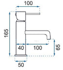Lage wastafelkraan mat zwart Rea Lungo